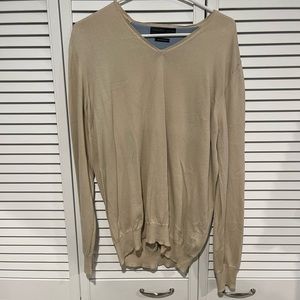 Zara man basic collection, size 42, tan v- sweater shirt